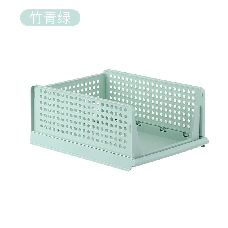 
Stackable basket storage box, used to store clothes, food, toys, orbital pull-out storage 