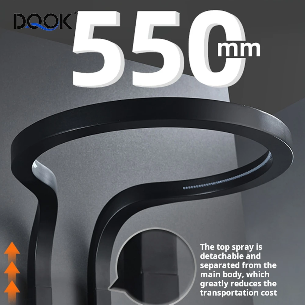 DQOK Hot Sale Black Multifunction Rainfalll Piano Key Hot And Cold Sprinkler Massage Shower Sets System Panel