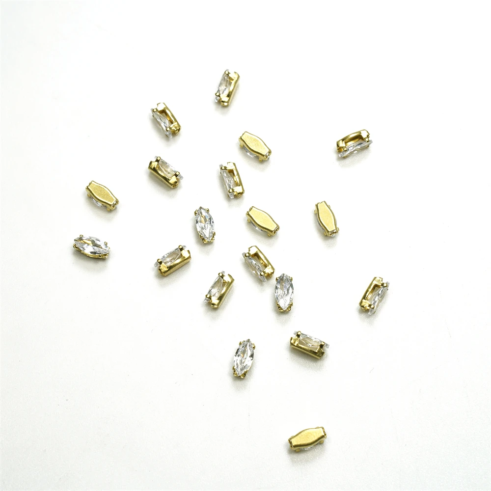 Hot Selling 100 PCS Rhinestone Cup Processing Accessories Horse Eye Shape Zircon Claw garment Accessories