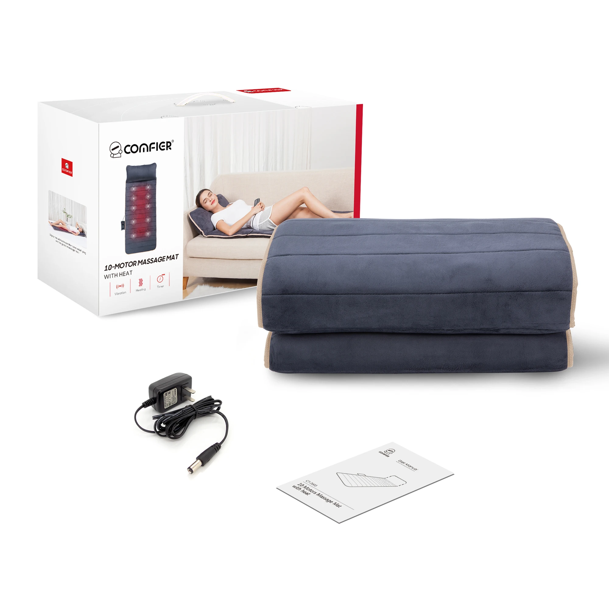 Comfier Hot Sales Full Body mattress With Heat/vibtation massage mat