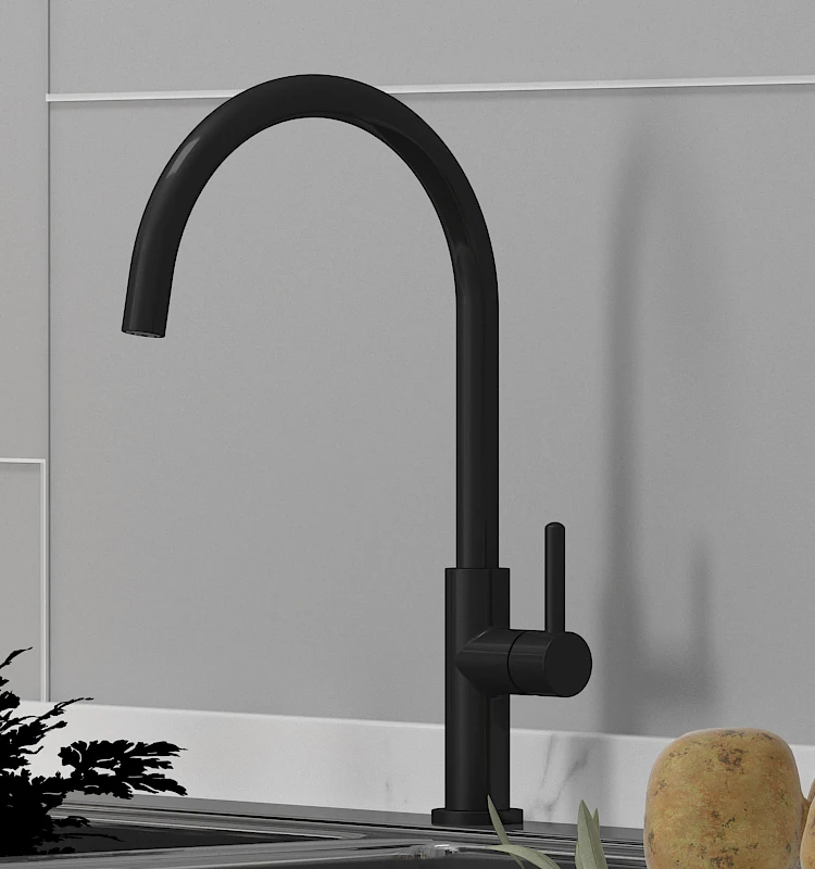 Brushed Rose Gold Single handle Round brassware Kitchen sink faucet spout hot and cold water tap