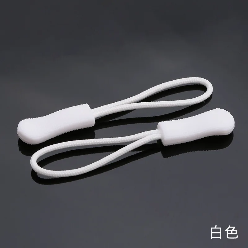 Auto-Lock Colored Zipper Cord Plastic Detachable Zipper Head with Rubber Metal Material for Shoes Garments Tents Home Textiles