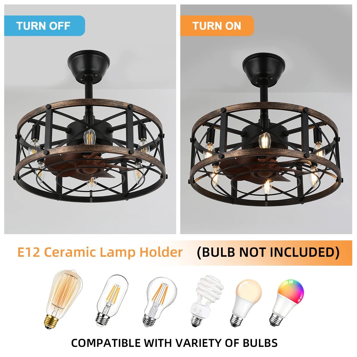 SLYNN Popular Design Nordic LED Ceiling Fan White Iron Cover Ceiling Recessed Fan with Light