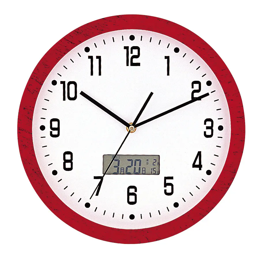 12 дюймов круглые Настенные часы показывают дату ЖК-экран легко читать аналоговые кварцевые настенные с компасом для гостиной спальни 