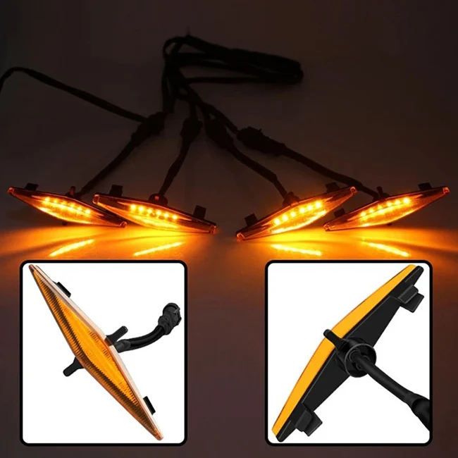 Grille Car LED Amber Lights DRL Lamps For Toyota 4Runner TRD Pro LED Front Grille Running Lights 12V 6W Warning Emergency Light