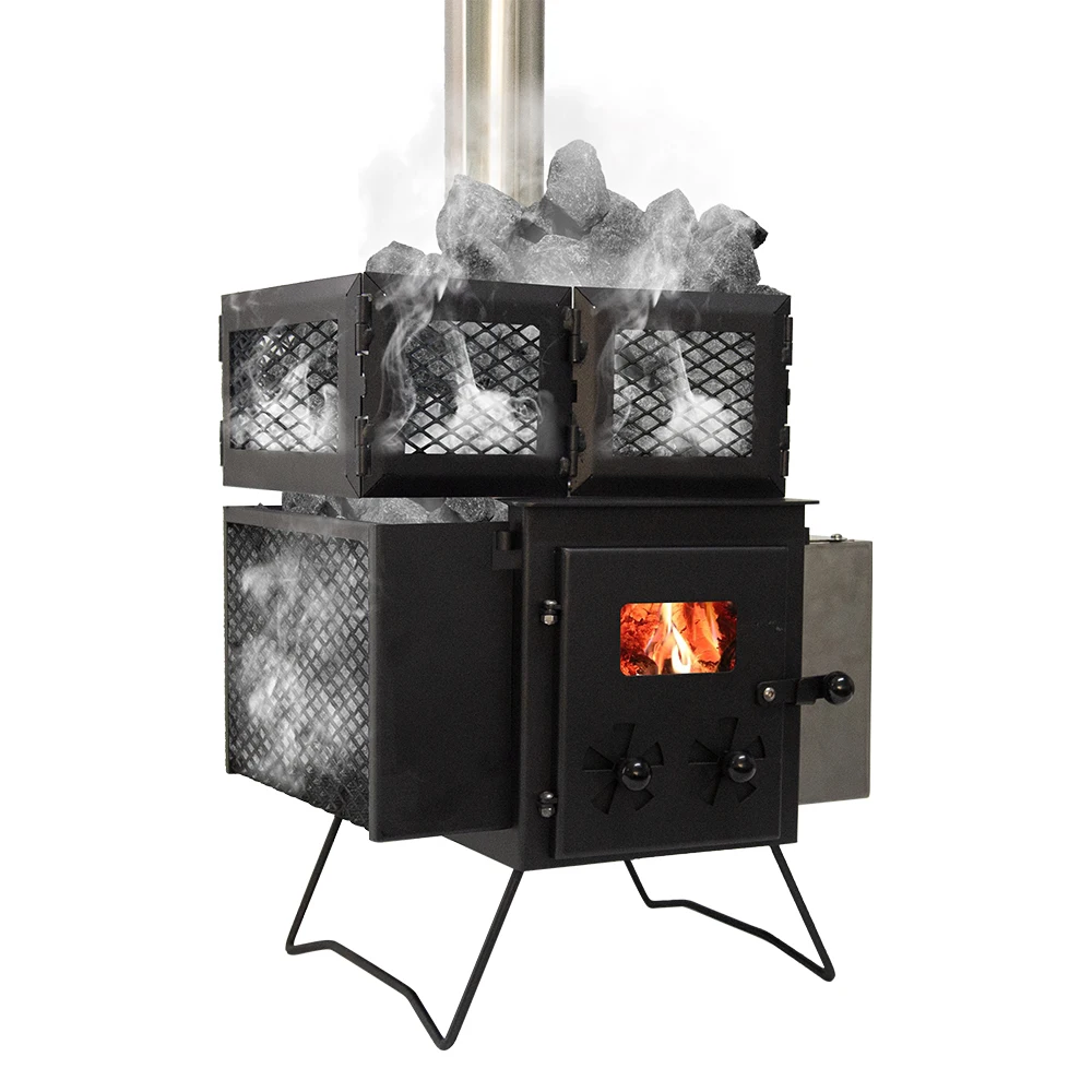 OEM Hot Selling Camping Sauna Tent Stove Optional Accessories Water Tank Available