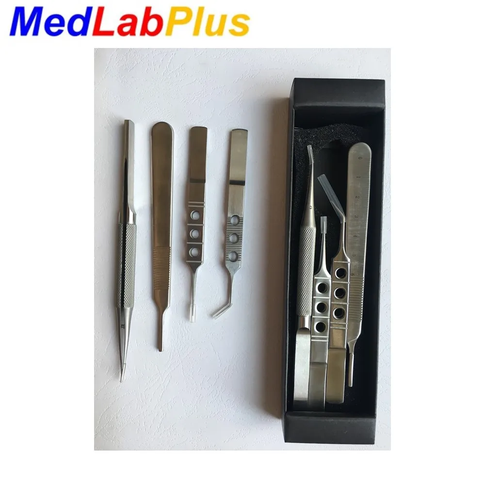 2022 Hair Transplant Micro Forceps set Fue machine Tweezer straight curved angled forceps