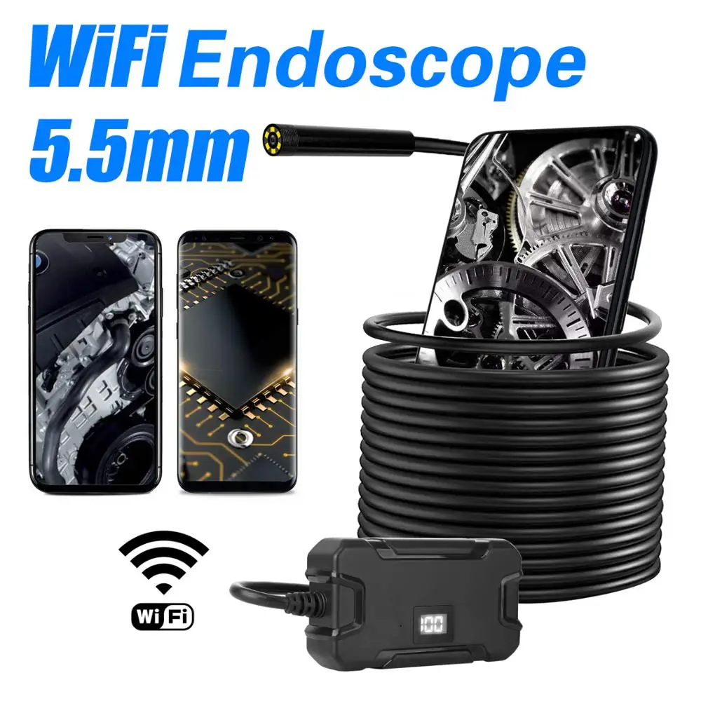 Y13 1080p HD wifi endoscope camera handheld 5.5mm lens with LED light endoscope auto focus borescope wireless inspectione camera