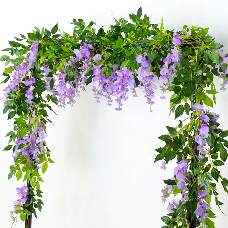Wisteria flower fake flower vine winding ceiling living room interior wedding decoration plastic flower string vines