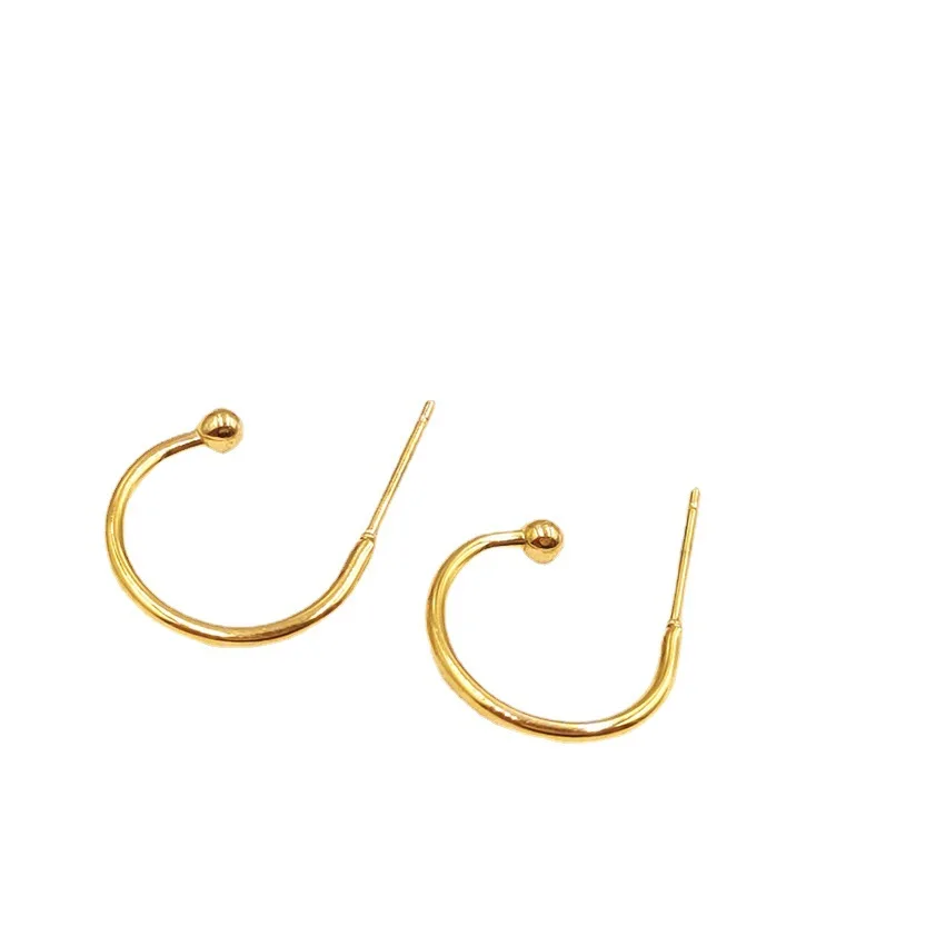 fashion stainless steel jewelry findings earring  hook nature pearl,18k gold IP vacuum plating ,DIY jewelry Accessories