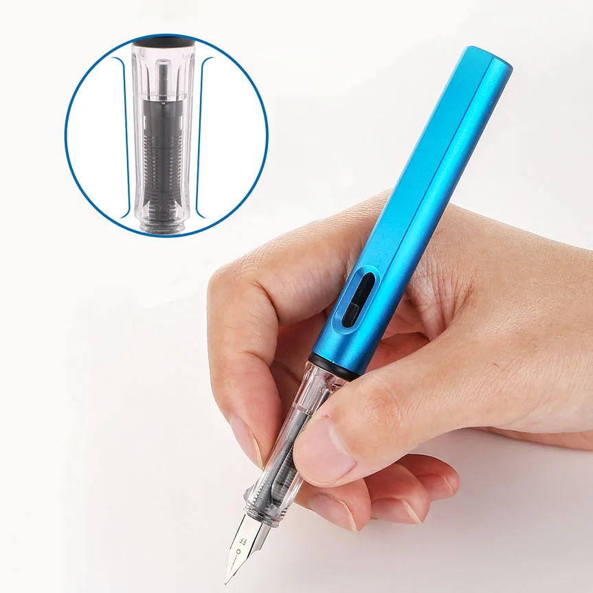 wholesale Cheap Replaceable ink sac plastic pen EF nib students training fountain calligraphy pen with Custom logo