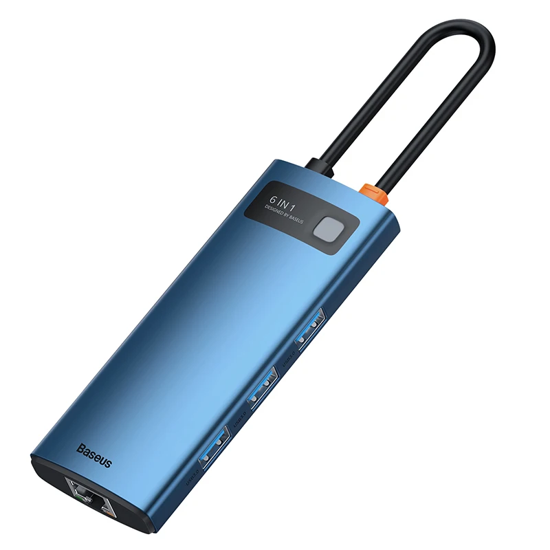 Baseus Многофункциональный Type-C 6-в-1 концентратор док-станция USB 3,0 адаптер