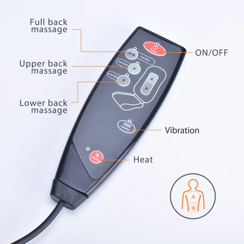 Car And Home Intelligent Headrest Electric Massage Lumbar Back Cushion Infrared Heat Butt Massager