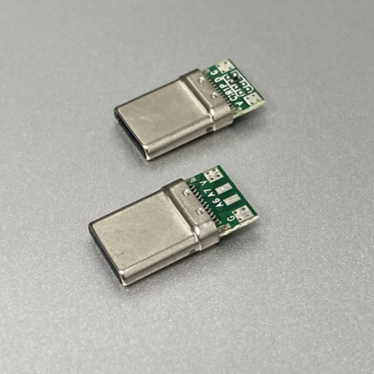 Factory manufacturer 4pin usb type c 2.0 male connector with pcb solder 56K for 2.0 A-C cable