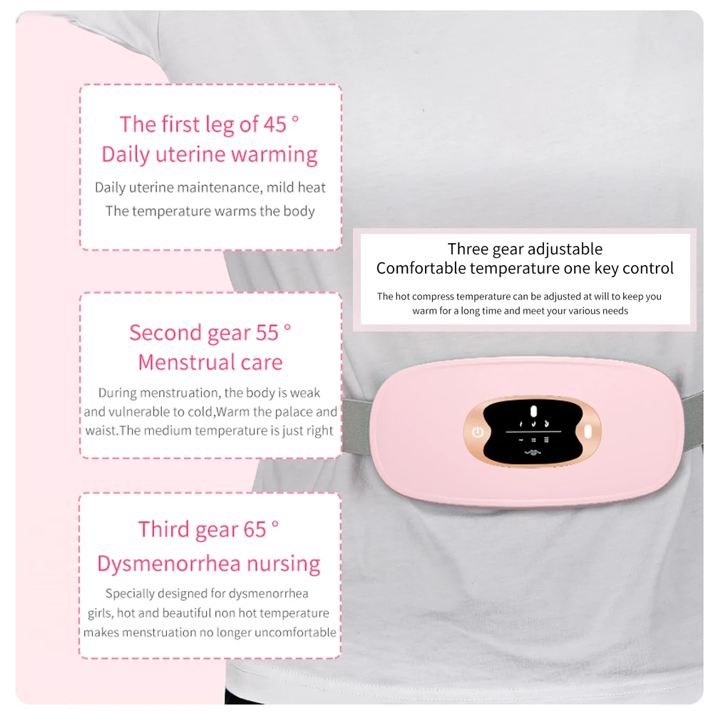 Portable Rechargeable Waist Massager Women Heating Warm Uterus Belt Menstruation Warm Uterus Belt