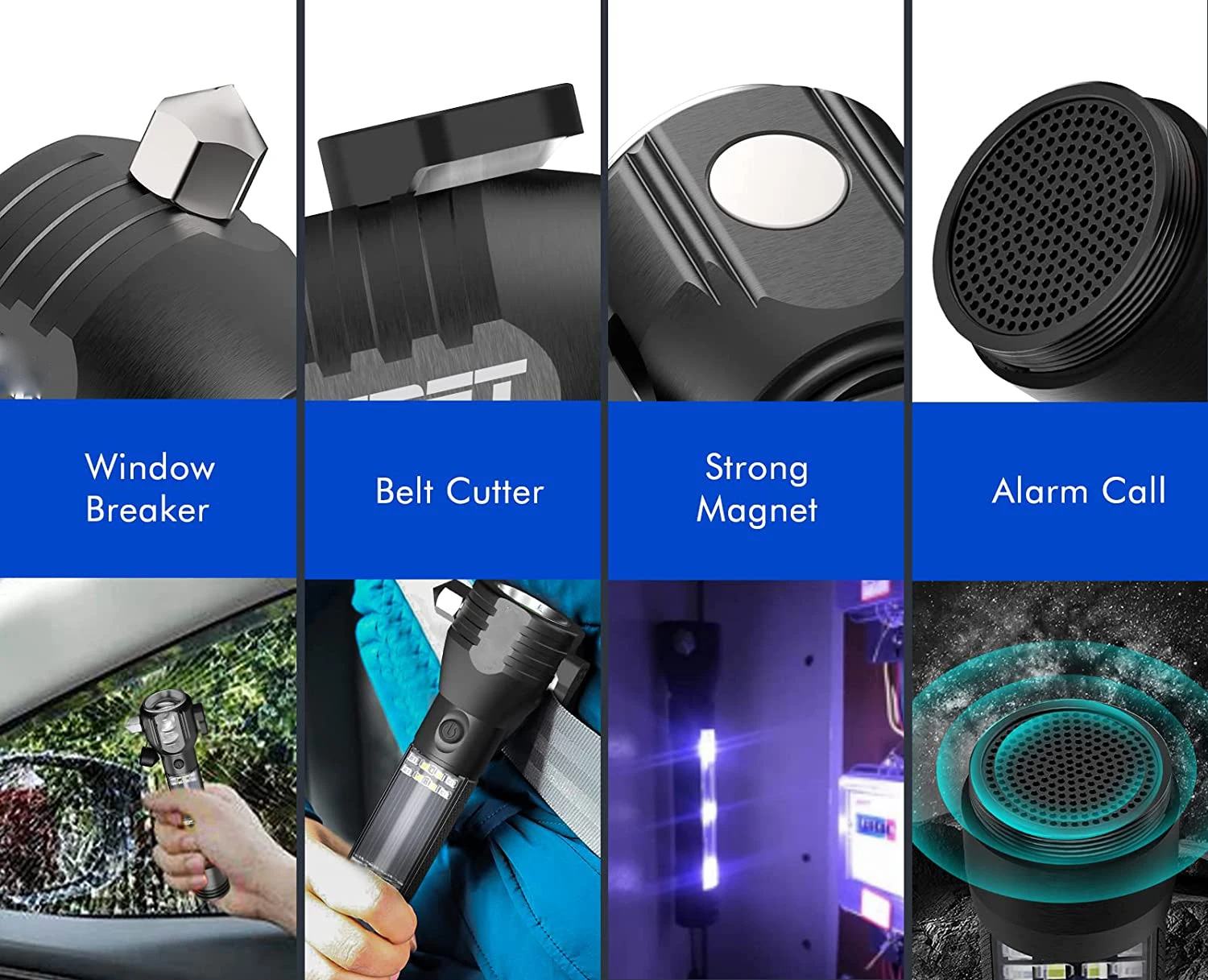 Outdoor Waterproof Flash Light, High Power mini T6 LED Glare Zoomable 5Modes Camping Flashlight