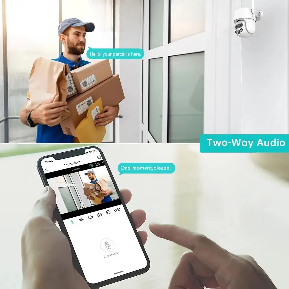 8MP 4K PTZ IP Camera 8x Zoom Dual-Lens Human Detect CCTV 4MP Outdoor Waterproof External Wifi Surveillance Camera ICSEE