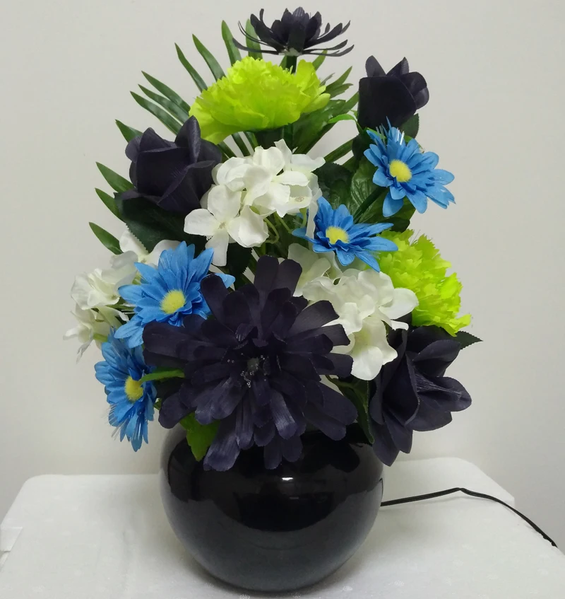 LED fiber optic flower light  decoration flower lamp fiber optic lamp colour changing  handmade silk flower