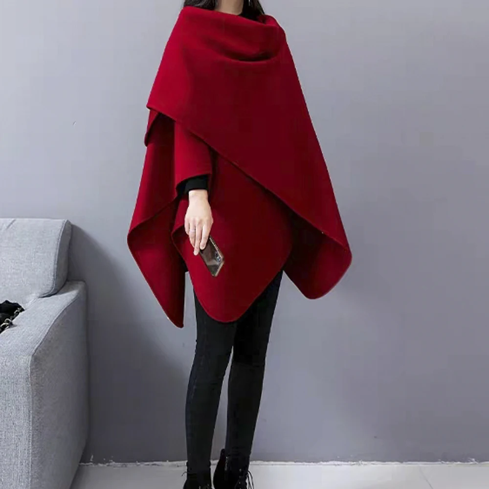 Knit Wool Poncho Women Knitted Warm Cape women poncho Knitted Poncho