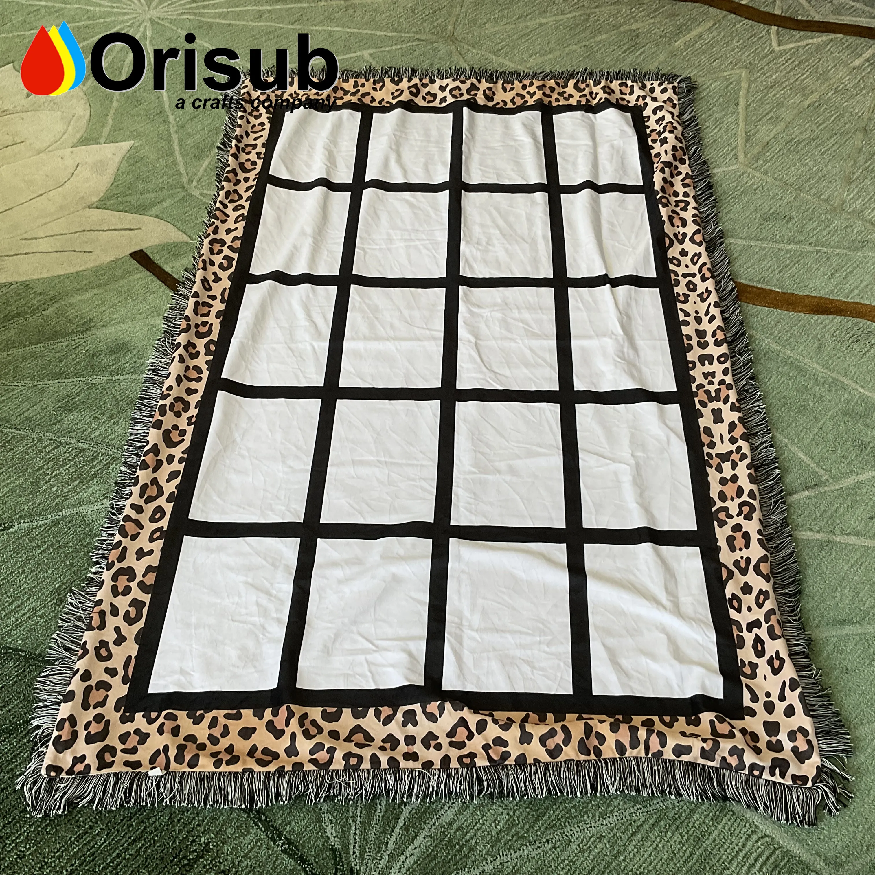 ORISUB New arrival leopard print sublimation 20 panel blanket printed
