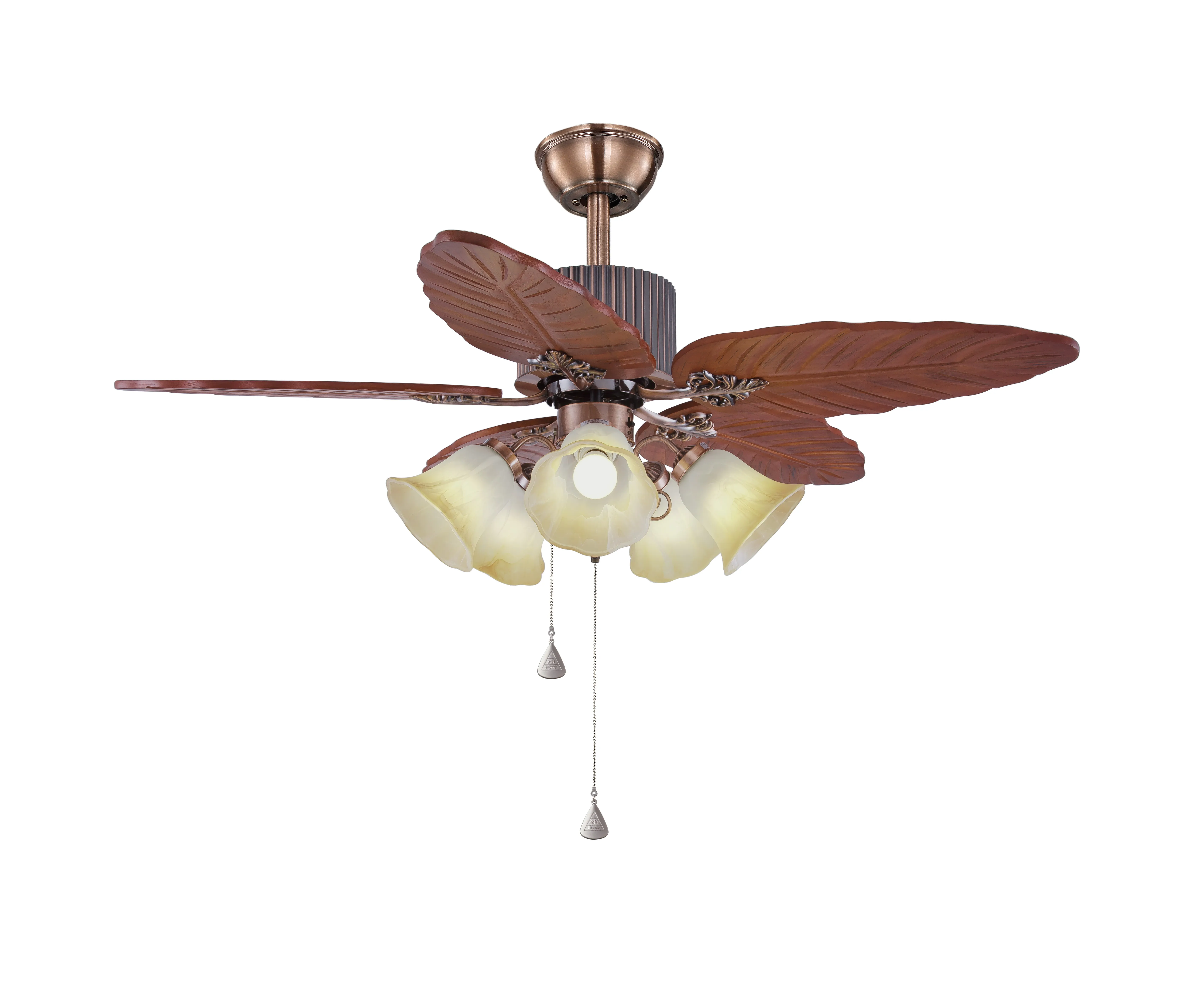 2021 China Solid Wood Antique Brass Electric Remote Controlled Fans