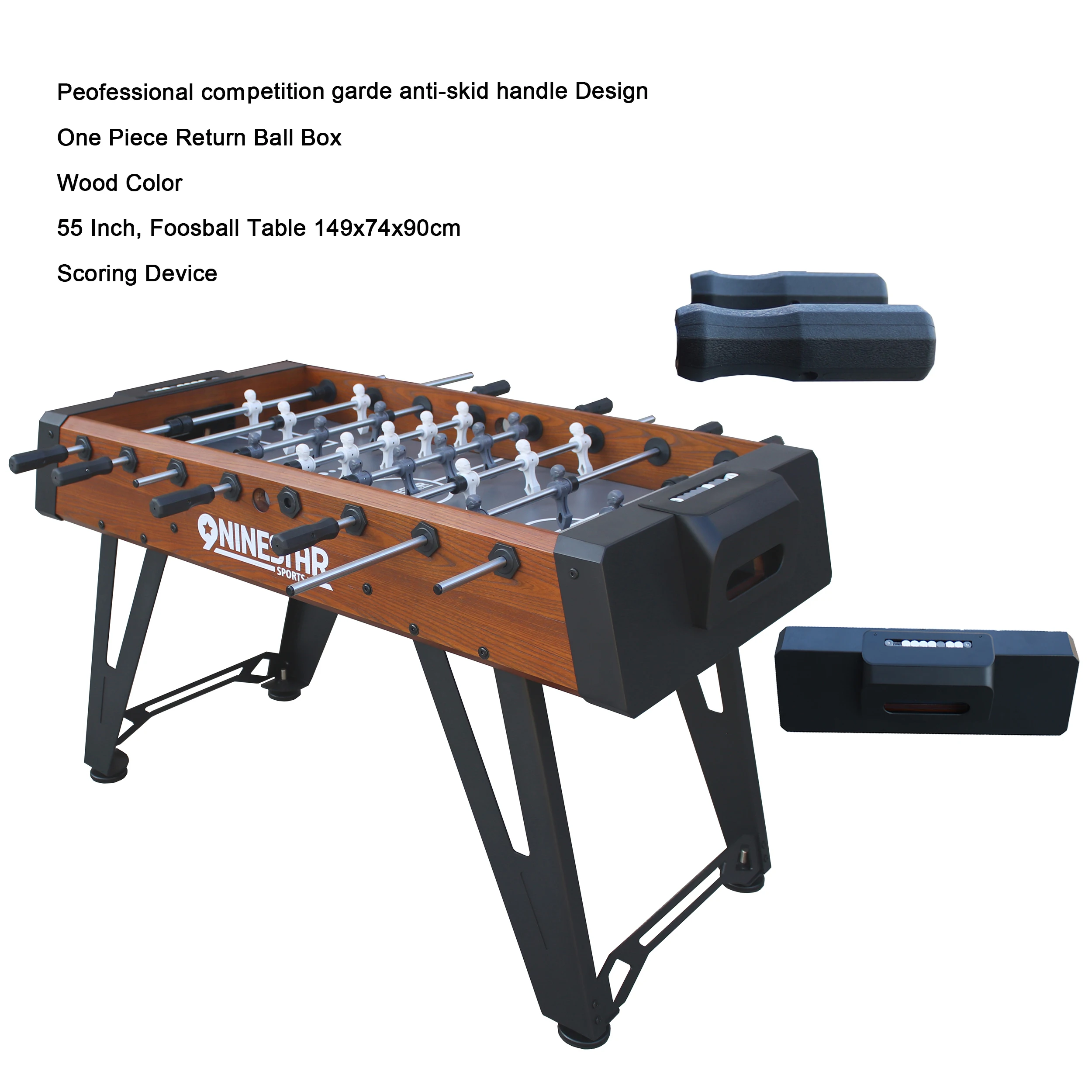 NINESTAR Top Grade HPL Anti-scratch Wear Resistant Foosball Table Solid and Durable Metal Leg