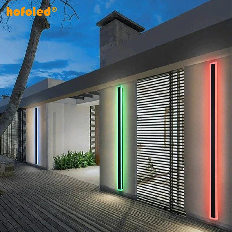 Modern Fixture Sconce RGB Strip Wall Light Indoor Home Sconce Strip Wall Lamp Outdoor Multicolor Long Led Linear Wall Lights