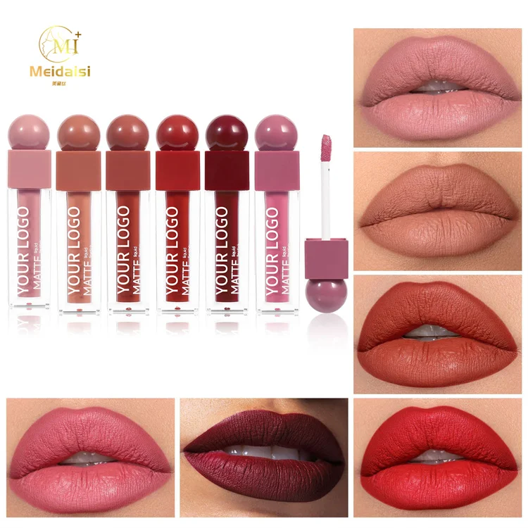 Unique Design Cute Vegan Makeup Lip gloss Not Stick Cup Lip Glaze Makeup Waterproof Liquid Lipstick Kit Lipgloss Lip Glaze