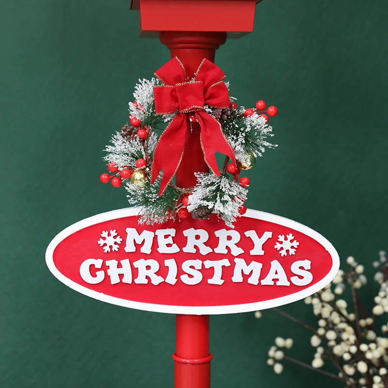 
Christmas out decoration red snowing lamp post led Christmas lantern Christmas vertical street lamp 
