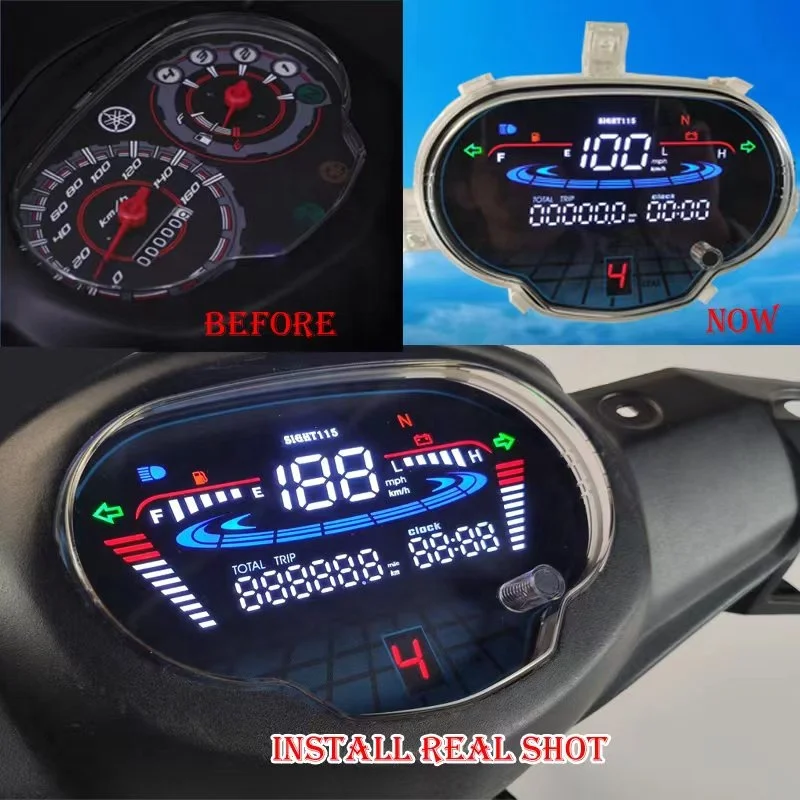New arrival CRYTHON motorcycle speedometer digital kilometer gauge  LED
