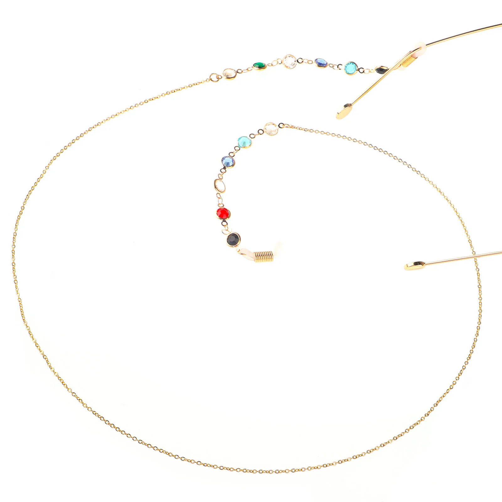 Crystal Glasses Chain Elegant Anti-slip Reading Chain Gold Plated Sunglasses Chain