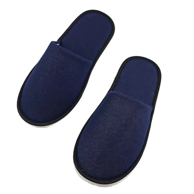 Jiaxing hotel travel logo custom blue towel slippers  hotel cheap spa slippers women slipper