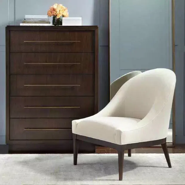 Elegant wholesale solid wooden upholstery fabric hotel restaurant furniture chair