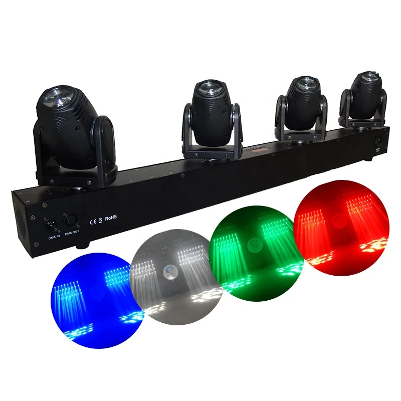 4 Heads RGBW 4in1 Led Beam Moving Head Light 4*10W Full Color Led Beam Light 4Pcs*10W RGBW 4in1 Moving Beam Head Light