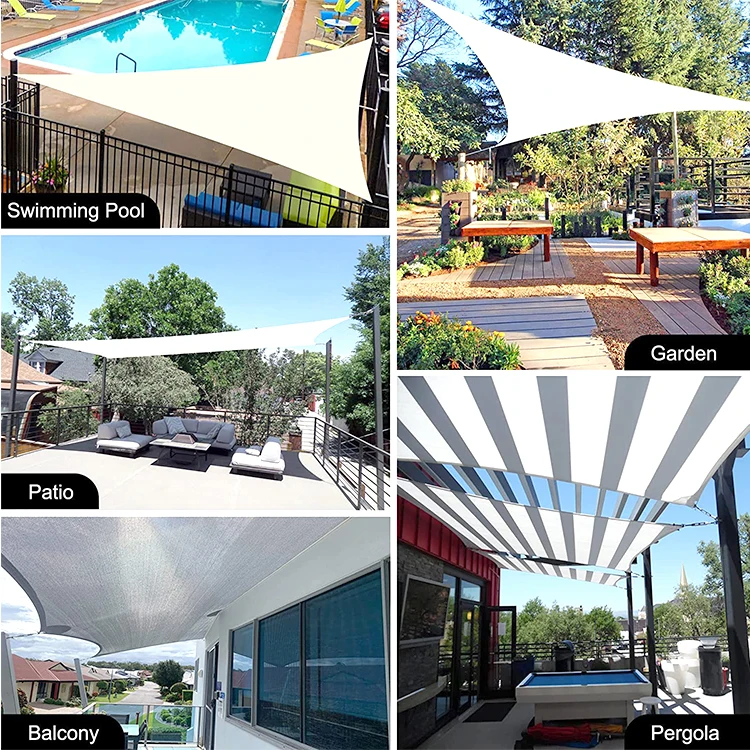Outdoor Patio Pergola Cover Blockage 95% UV Resistant(Beige) Canopy HDPE Sun Shade Sail Rectangle