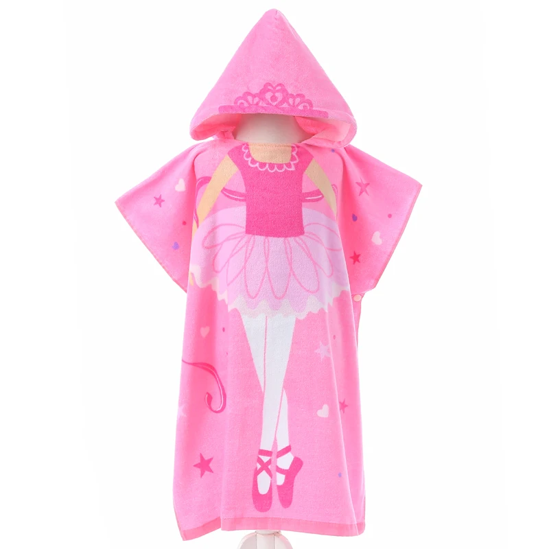 Hot sale kids hooded beach towel poncho for promotion gifts