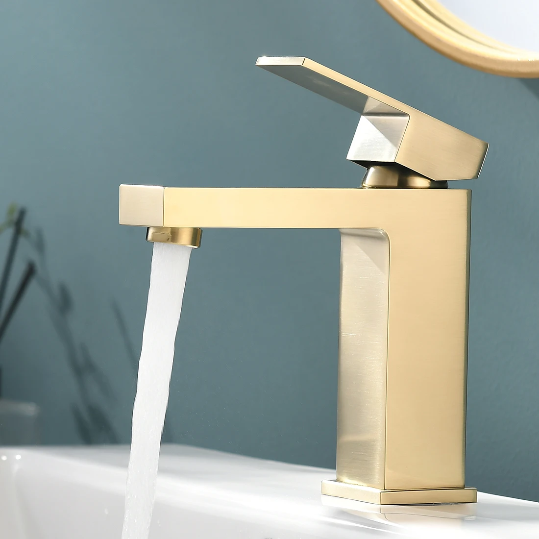 FLG single hole bathroom antique brass faucet gold wash basin mixer taps
