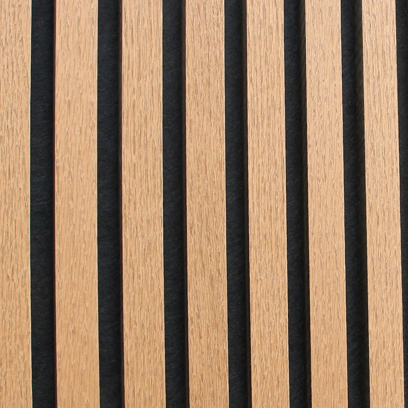 Contemporary design oiled oak fluted wood slat lowes soundproofing acoustic  wall panels