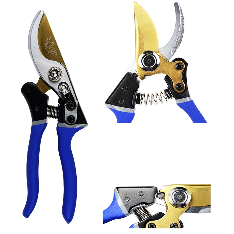 8 Inch Rust-Anti Sharp Portable Heavy Duty Gardening Scissors Thicken Sk5 Steel Hand Pruning Shears For Garden Flower Tree