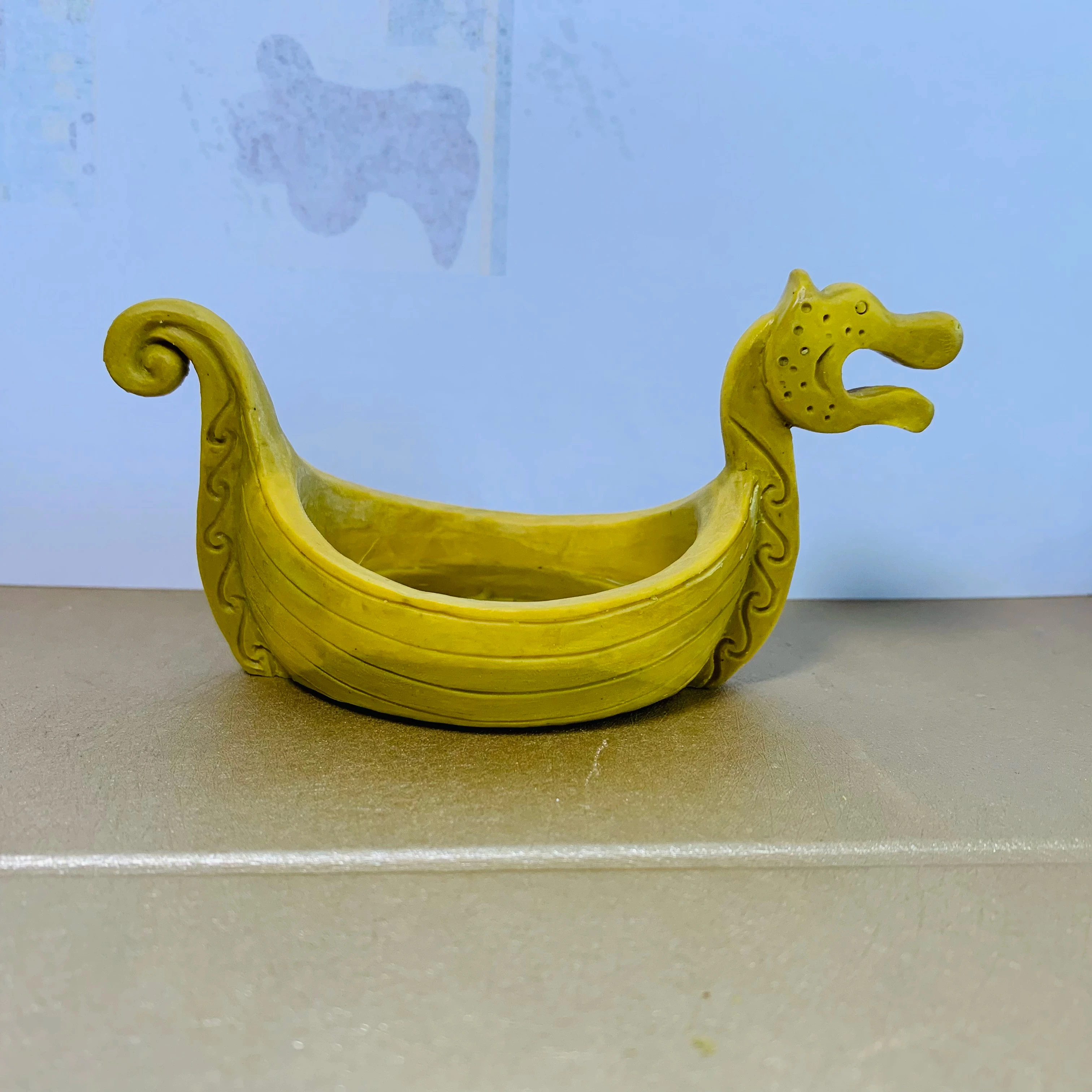 Traditional Handmade Viking Boat Dragon candle holder for Home Decor