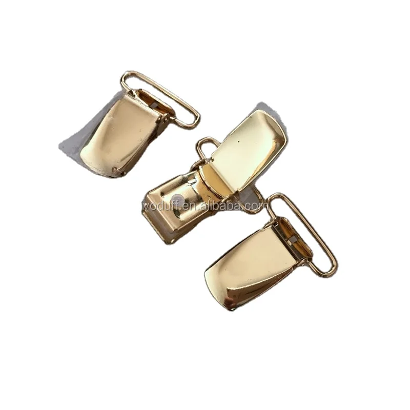 suspender clips Nickle Free Light Gold Metal Suspender clips for Kids