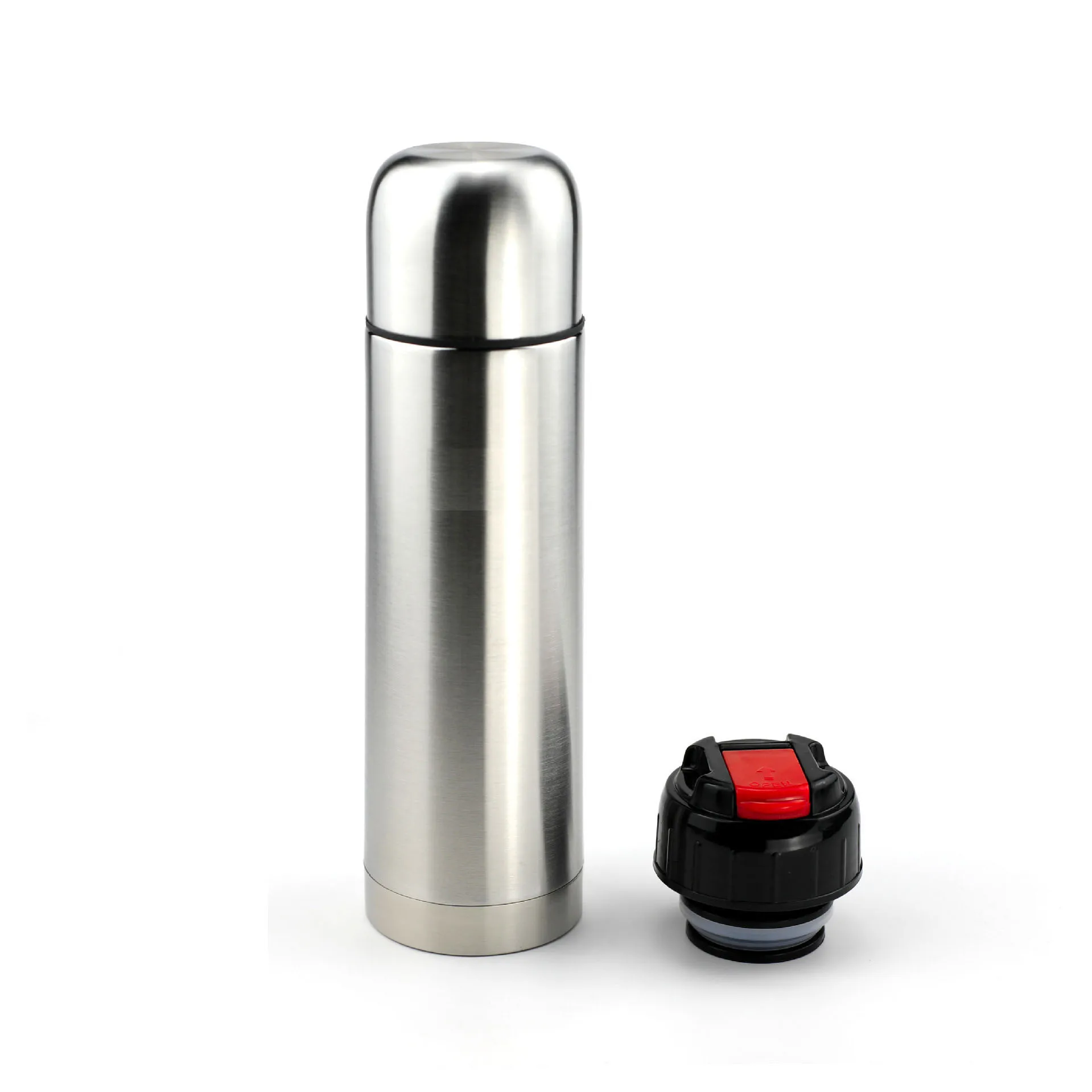 Bullet Double Waled Stainless Steel Vacuum Flask Thermos  with push spout opener