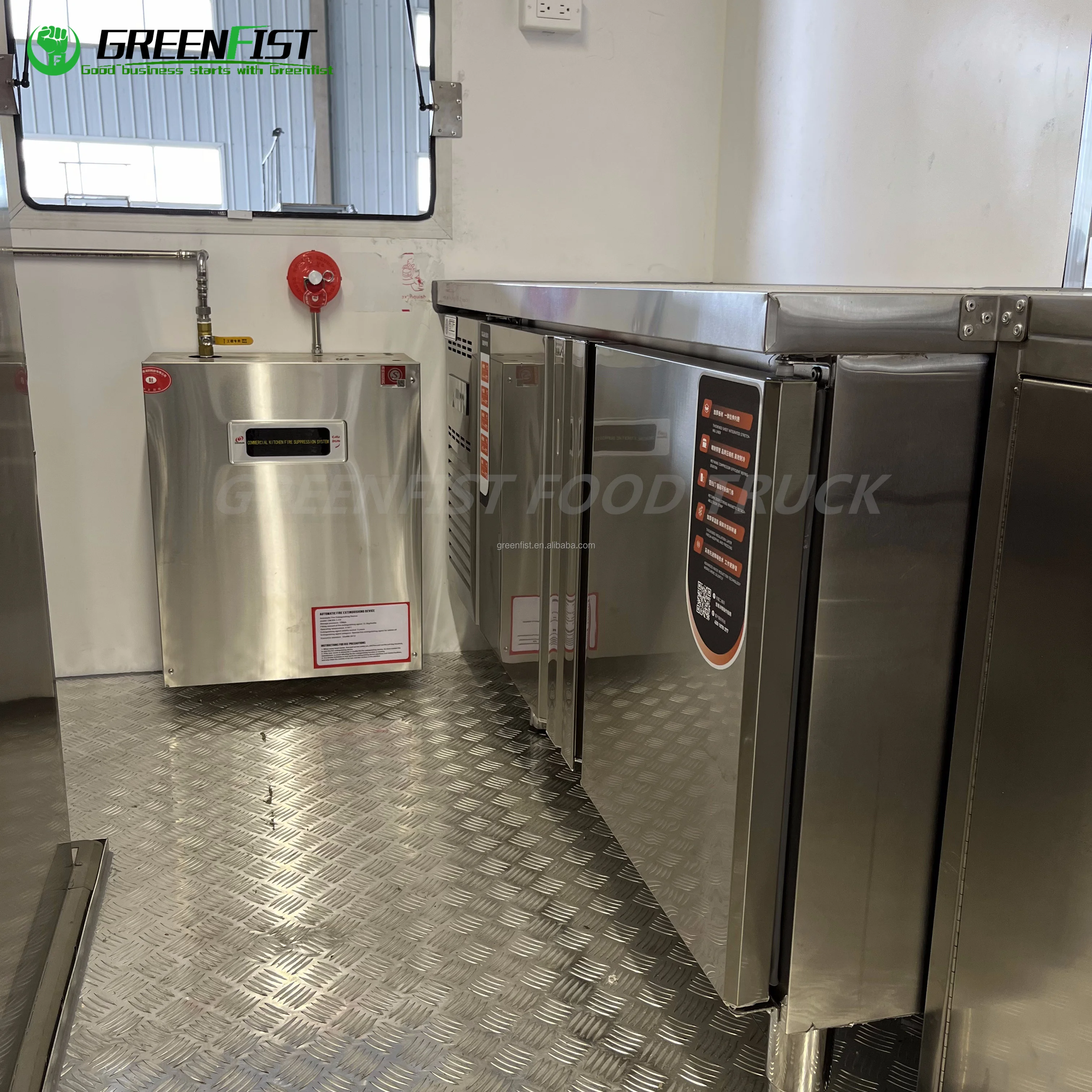 15ft Black Customized Fully Equipment truck food pizza  Fast Food Mobile Food Trailer for Hot Sale