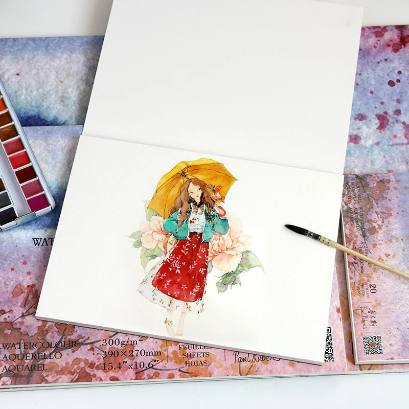  Альбом для ноутбука Paul Rubens 8K 20 листов бумажный с грубой хлопковой текстурой акварельная роспись отличное качество