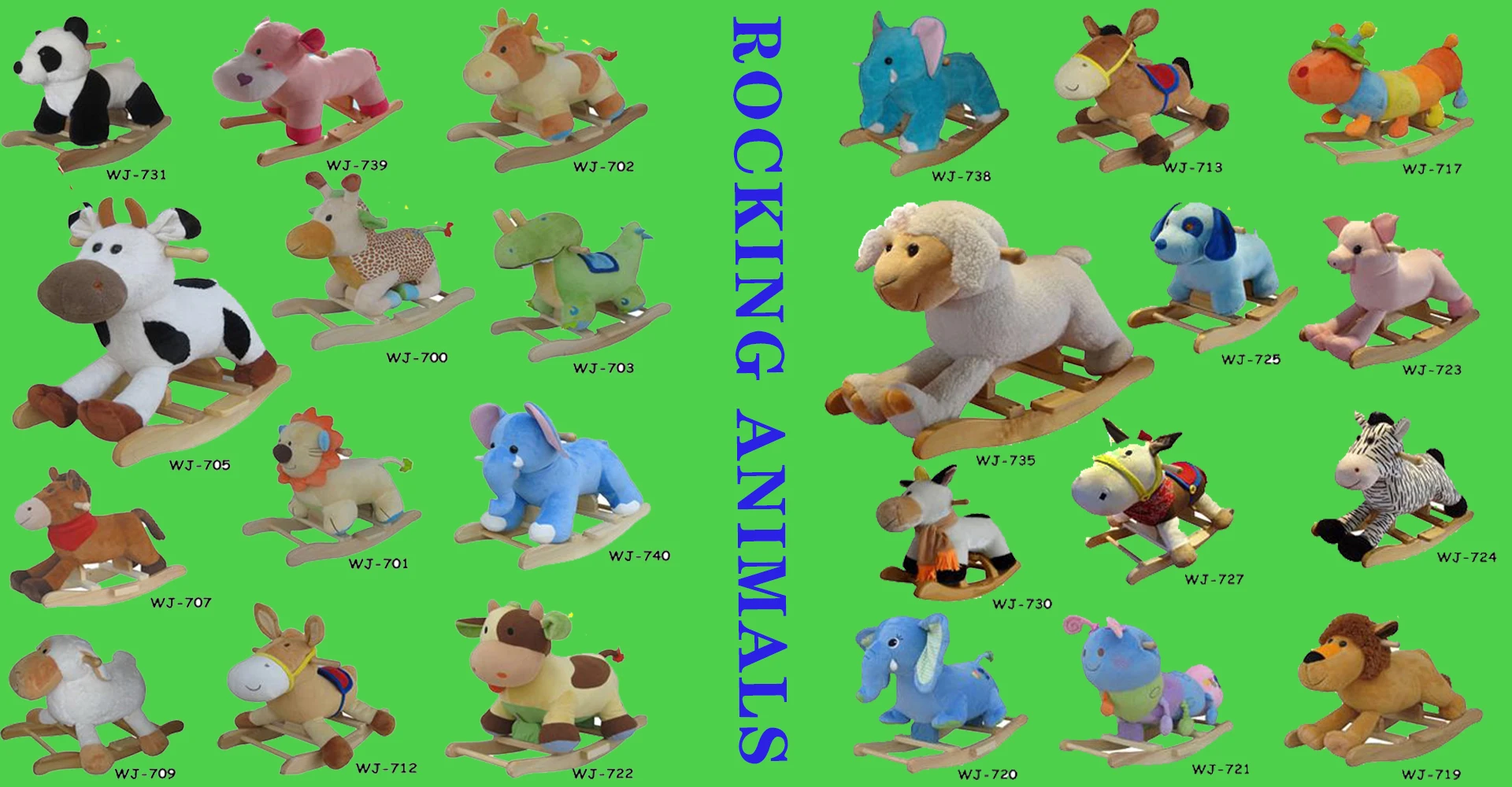 60x32x55 см рекламная Высококачественная индивидуальная красочная детская плюшевая игрушка-качалка в виде животного с музыкой и деревянной