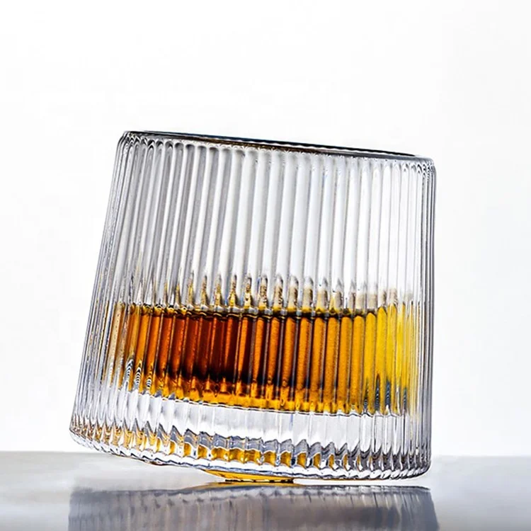 Spin Wine Whisky Glasses Rotating Glass Cup Drinking Glasses Shot Glasses Embossed Whiskey Glass Luxury Customized