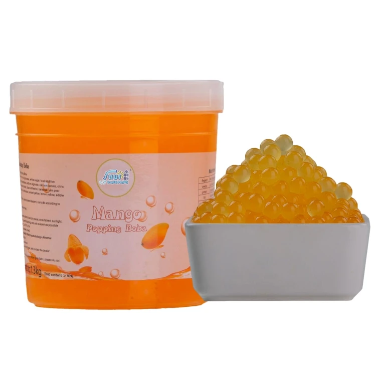 Chinese Manufacturers Supply 1.3Kg High-Quality Mango Flavored Juice Ball Popping Boba