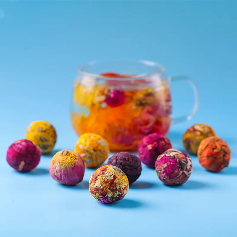 
Flower Scented Hot Selling Private Label Individual Packing 10 Kinds of Detox Herbal Blooming Pure Flower Tea Ball 