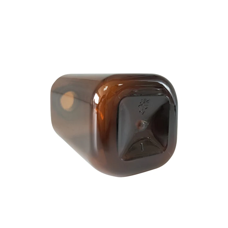 Hot Sale 200Ml Amber Pet Plastic Square Cosmetic Spray Pump Bottle With Plastic Spray