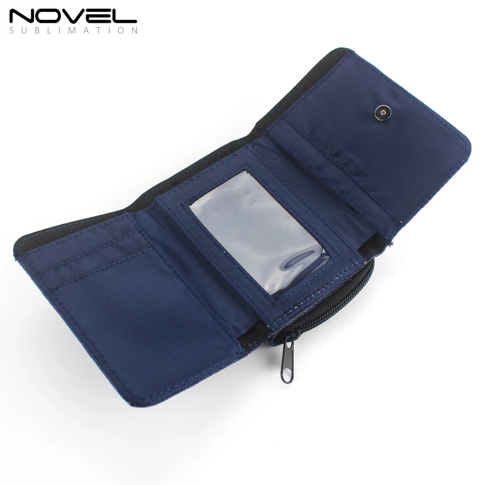 Sublimation Blank Denim Purse Jean Blue Zipper Wallet